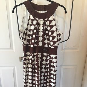 Brown and white polka dot dress